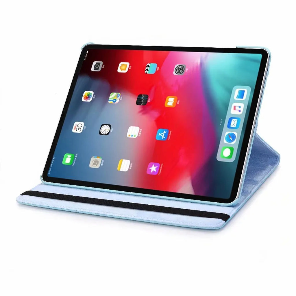 iPad rotating protective sleeve case in imitation leather with clamshell design