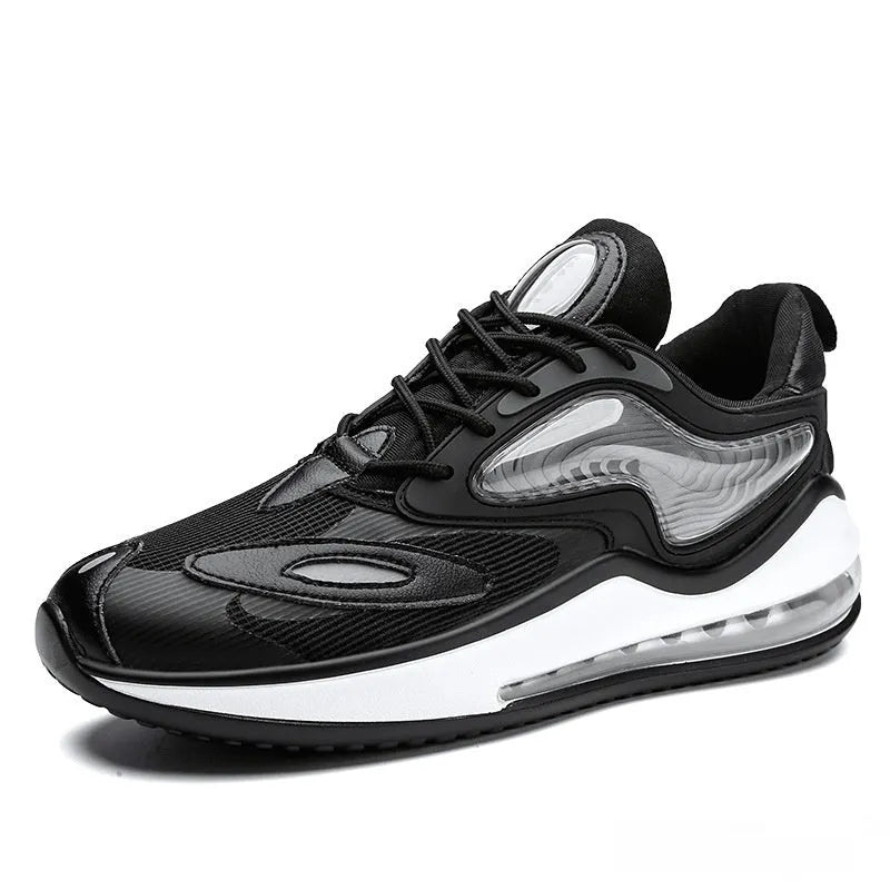 Men's summer air cushion casual sneakers in Space Black colour with rubber sole
