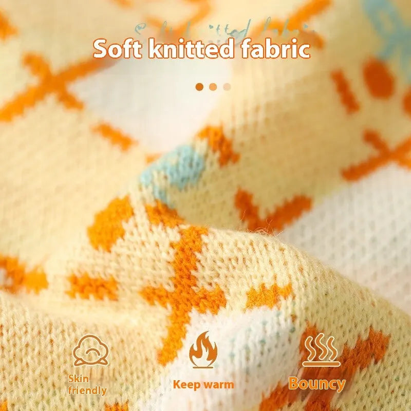 Orange cherry coloured cat sweater for autumn and winter wear