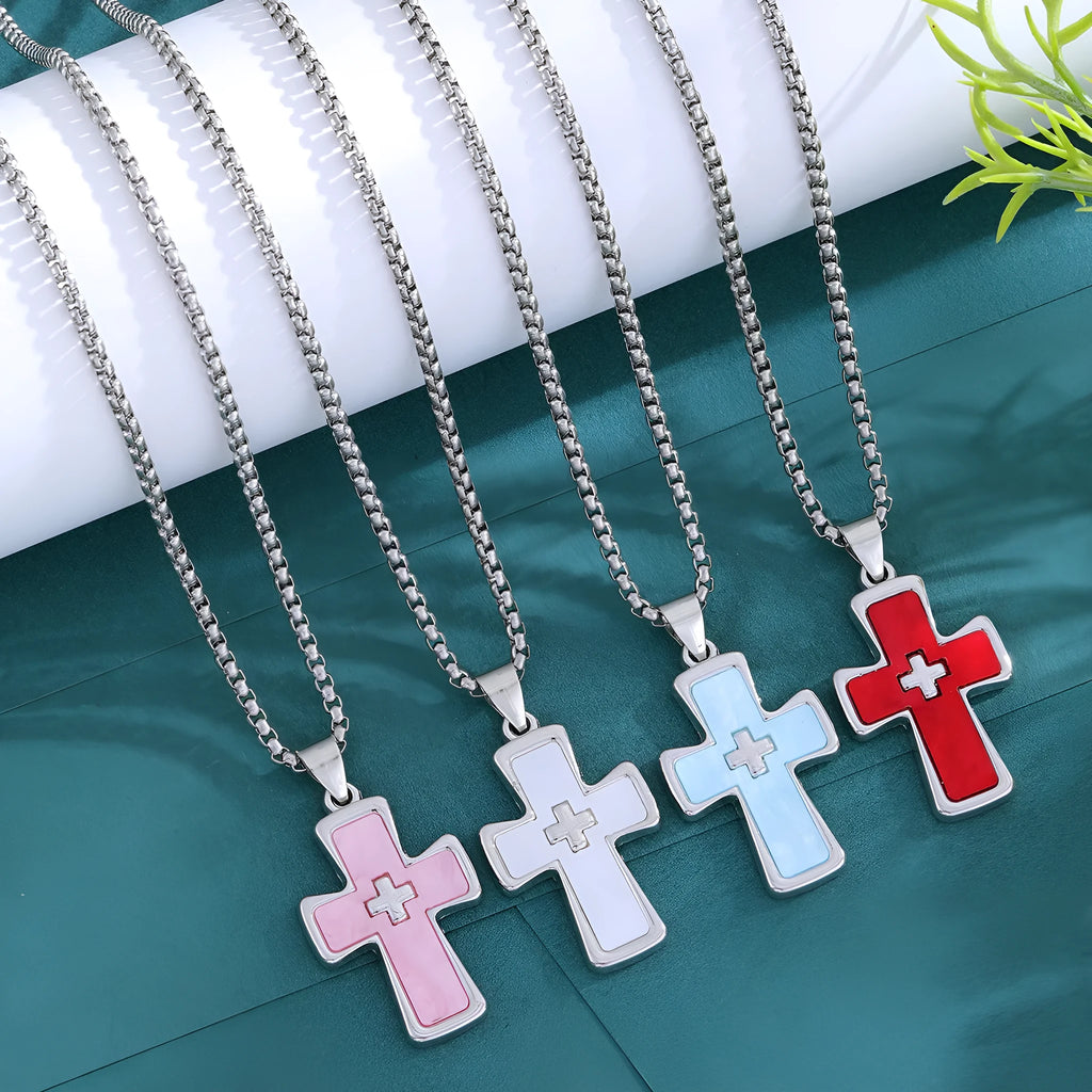 Unisex collarbone chain necklace in four street temperament styles, Style1 to Style4, worn at the neckline