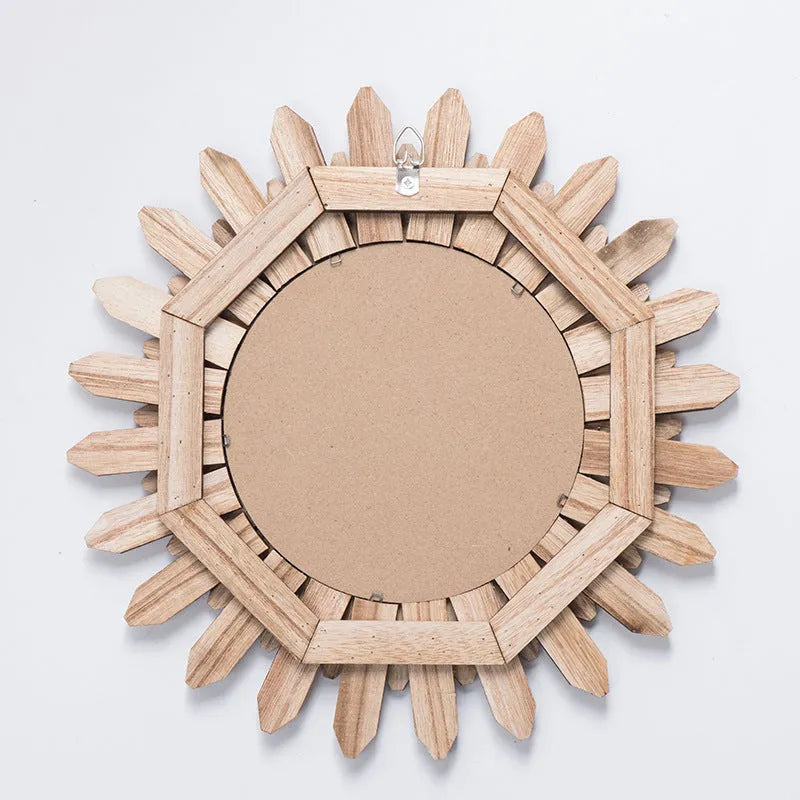 European-style solid wood hanging mirror with baked colour finish in three size options