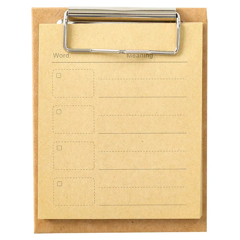 Cowhide colour board clip sticky note with 50 sheets and PP board cover