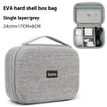 Gray EVA multifunctional digital storage bag for data cable headset charger with 3kg load capacity
