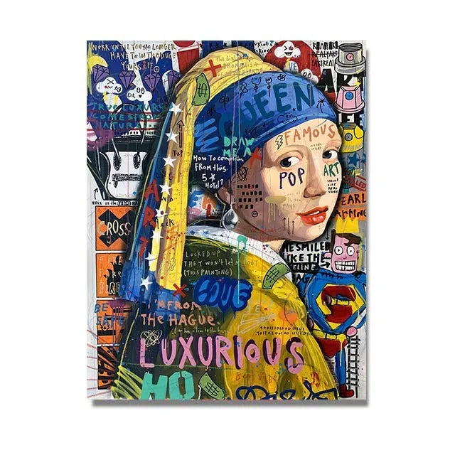 Graffiti abstract street poster canvas spray painting frameless wall art