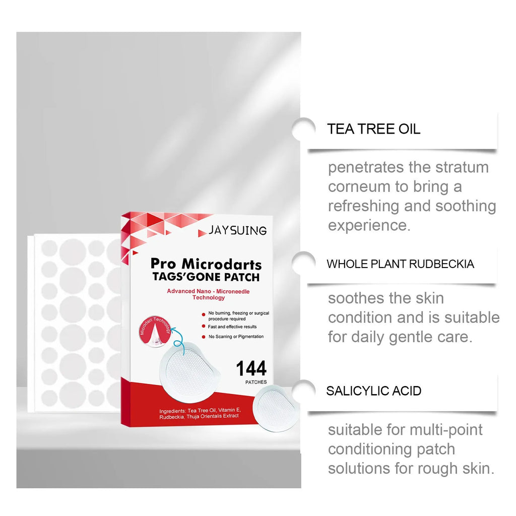 Micro needle wart removal care patches with adhesive bandage and tea tree oil formulation