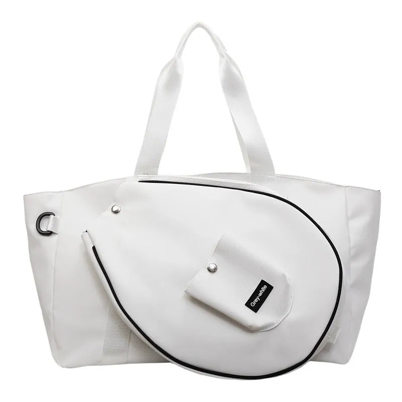 Casual one-shoulder large capacity yoga storage bag in black or white colour