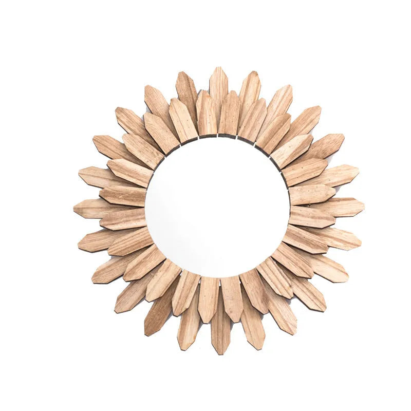 European-style solid wood hanging mirror with baked colour finish in three size options