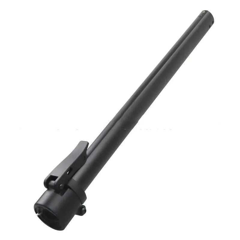 Black aluminium folding handlebar accessory for a Ninebot electric scooter, shown folded and unfolded.
