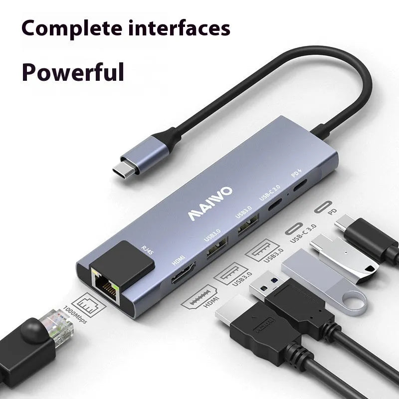 Aluminium alloy Steam Deck docking station with HDMI, ethernet, and USB ports.