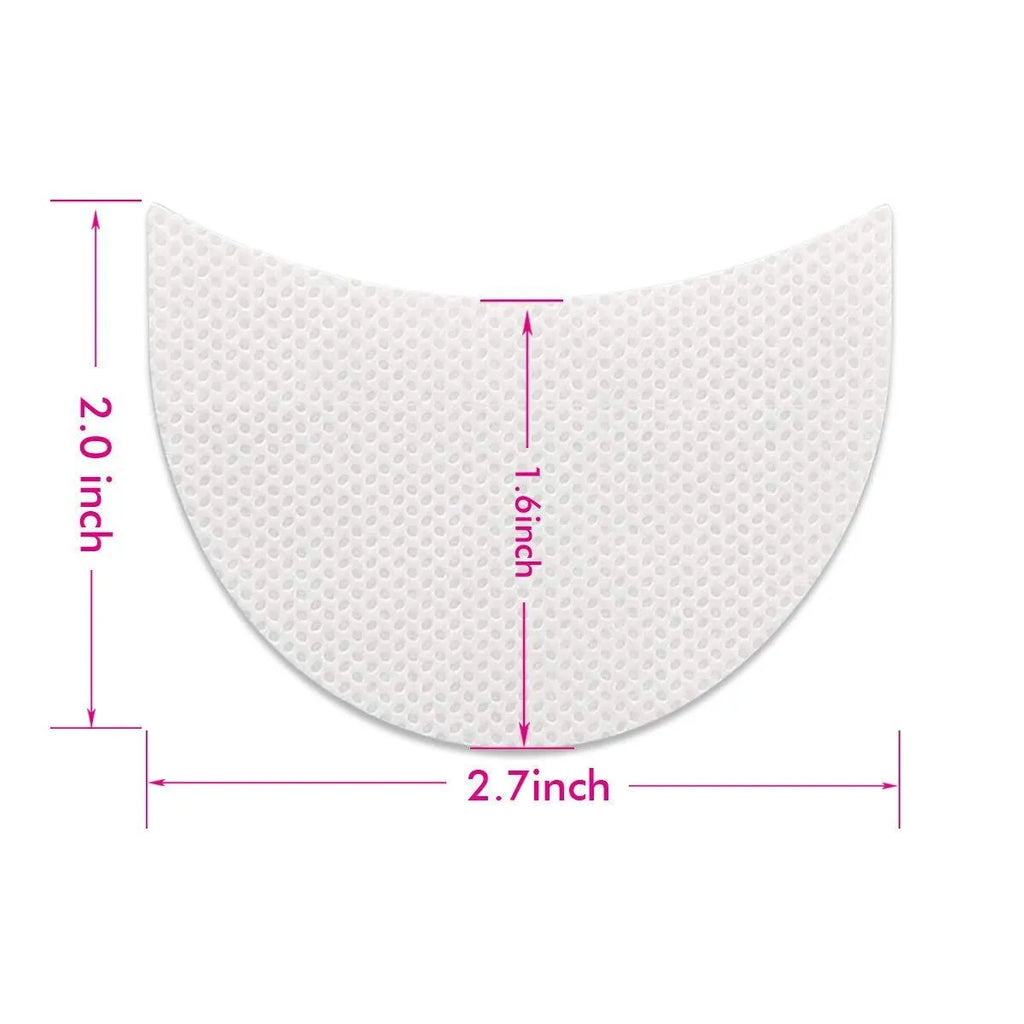 Pack of half-moon shaped, self-adhesive eyeshadow shields for under-eye makeup protection.