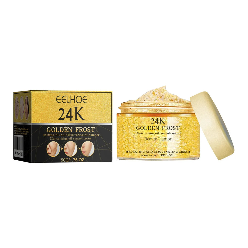 24K Gold face cream 50g boxed with Retinol and Oligopeptide-1 anti-wrinkle formulation