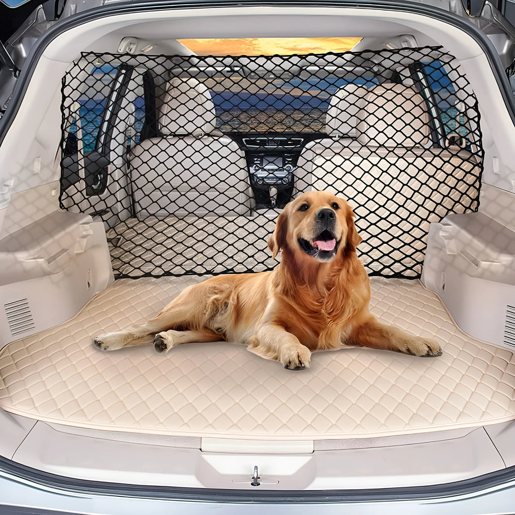 Black mesh dog protective car barrier net 120cm by 70cm for hatchback trunk isolation