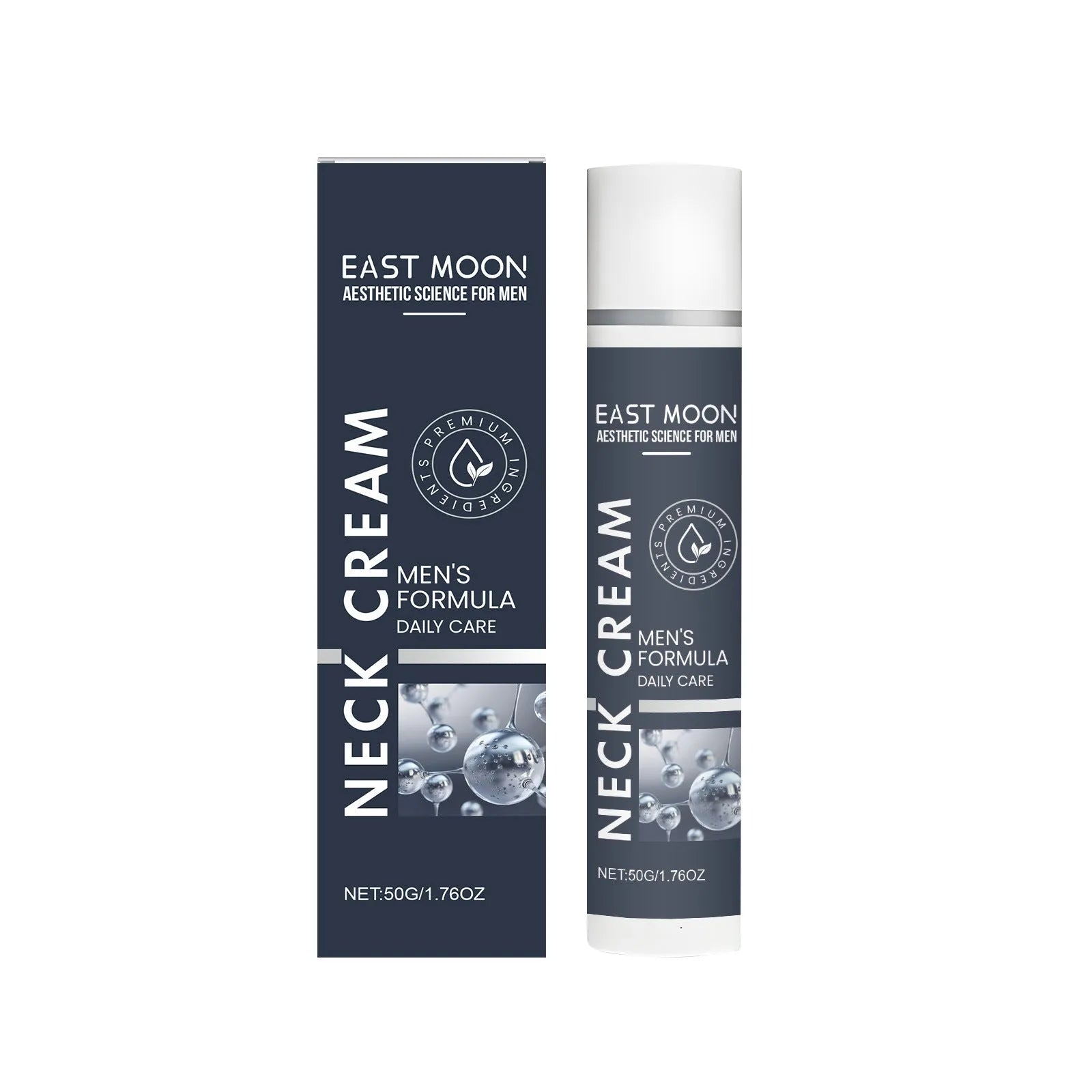 Men's neck cream 50g tube with collagen hyaluronic acid retinol vitamin E ingredients