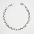 Men's imitation pearl waist chain in gold or white alloy with zipper detail and handmade hip hop style