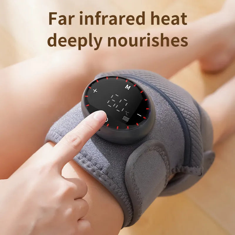 Electric heating kneepad 8W knee massager in black or gray, average size, one set