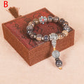 Men's coloured glaze Yonghe blessing bracelet with gradient ceramic chain in one of six colour options.