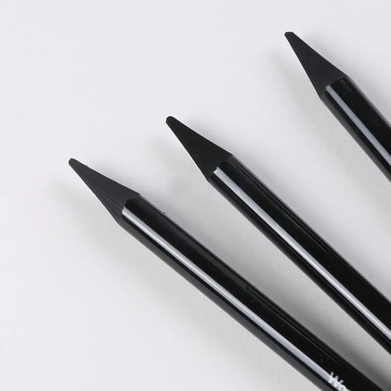 A graphite and carbonised pencil suit on a suction card, showing nine wooden pencils.