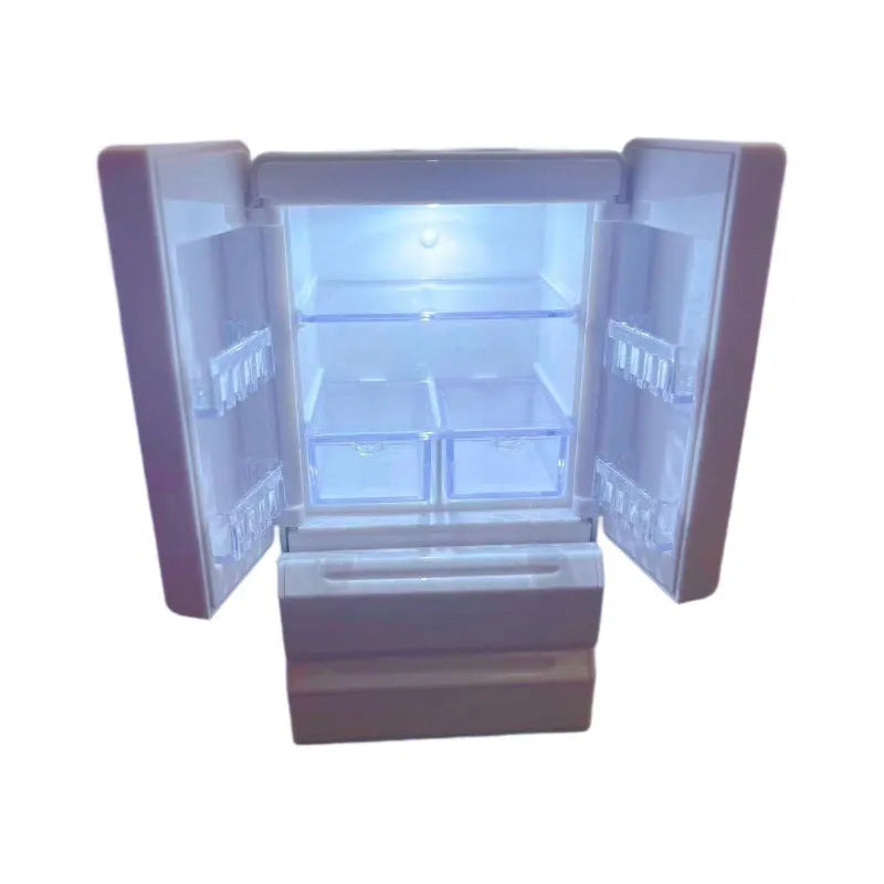 White 1:12 scale miniature candy shop model with illuminated window, measuring 11.4cm tall.