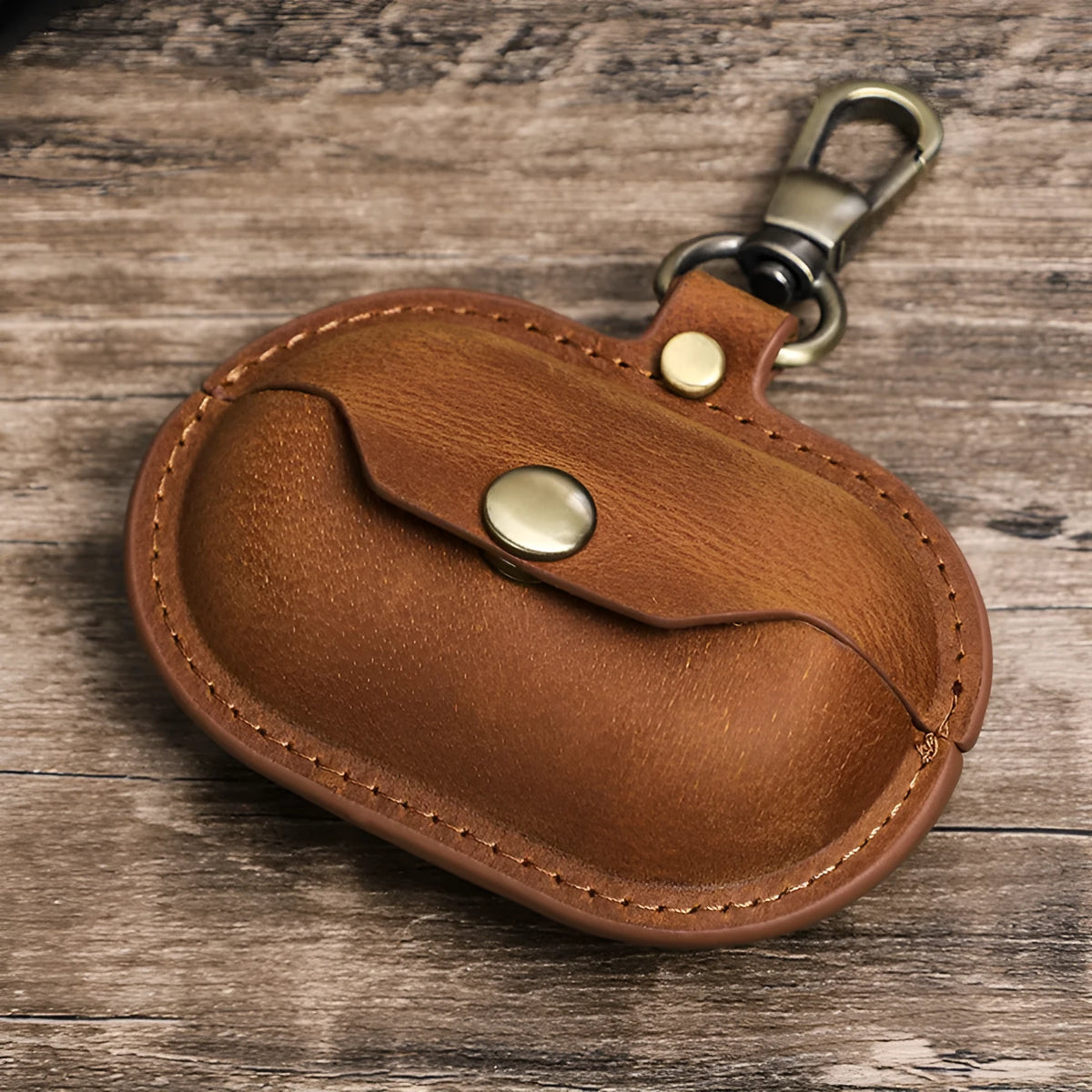 Genuine crazy horse leather earphone sleeve for Sony Ambie in coffee brown colour