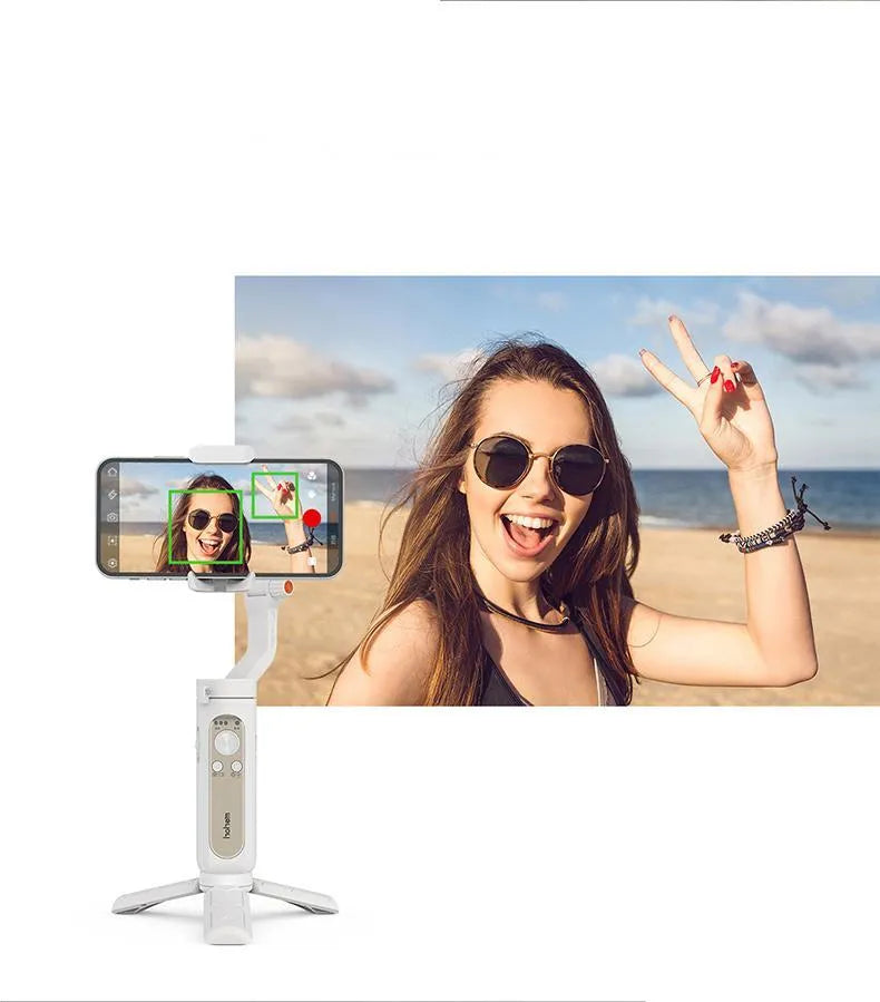 Black 3-axis mobile phone stabiliser with folded dimensions 179×79×39mm