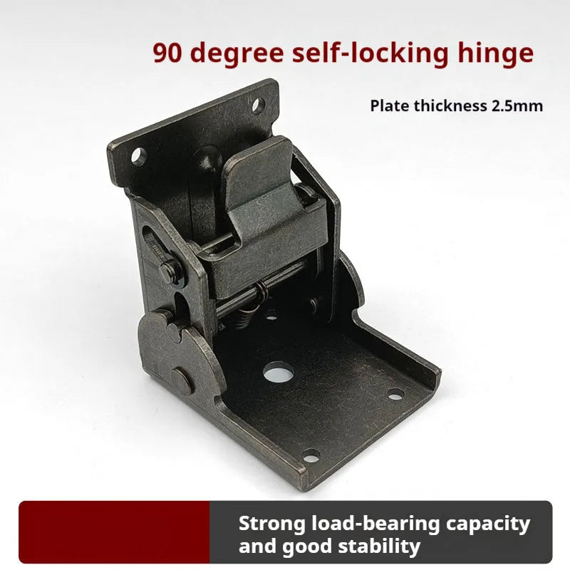 Furniture foot folding invisible hinge in electroplated finish for 0-90 degree cabinet doors.