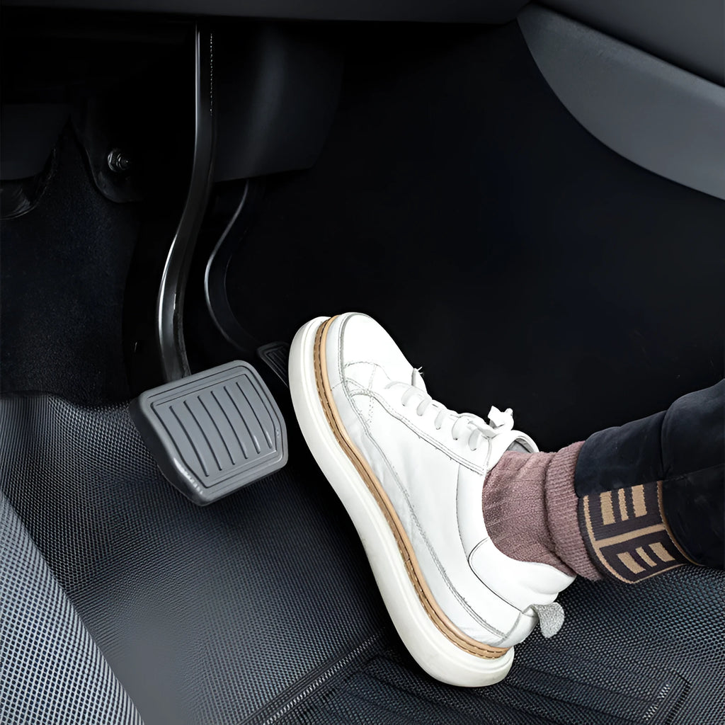 TPR floor mat set for Tesla Model Y including foot mats, front storage box mat, and tailbox mats