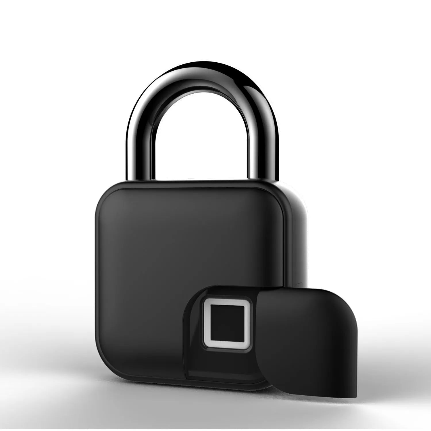 Black zinc alloy smart fingerprint padlock with Bluetooth for dormitory anti-theft security
