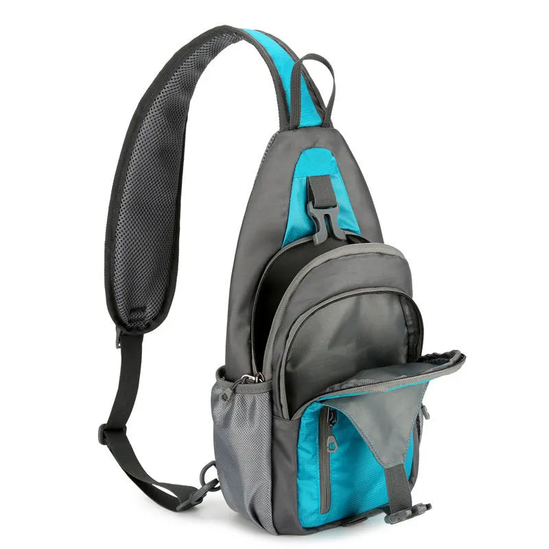 Nylon chest crossbody bag for sports outdoor casual use available in seven colours