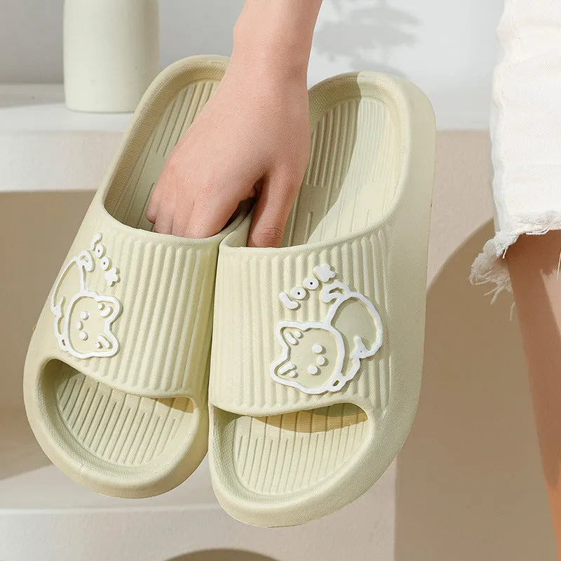 Women's cat slippers with thick EVA platform sole in multiple colour options