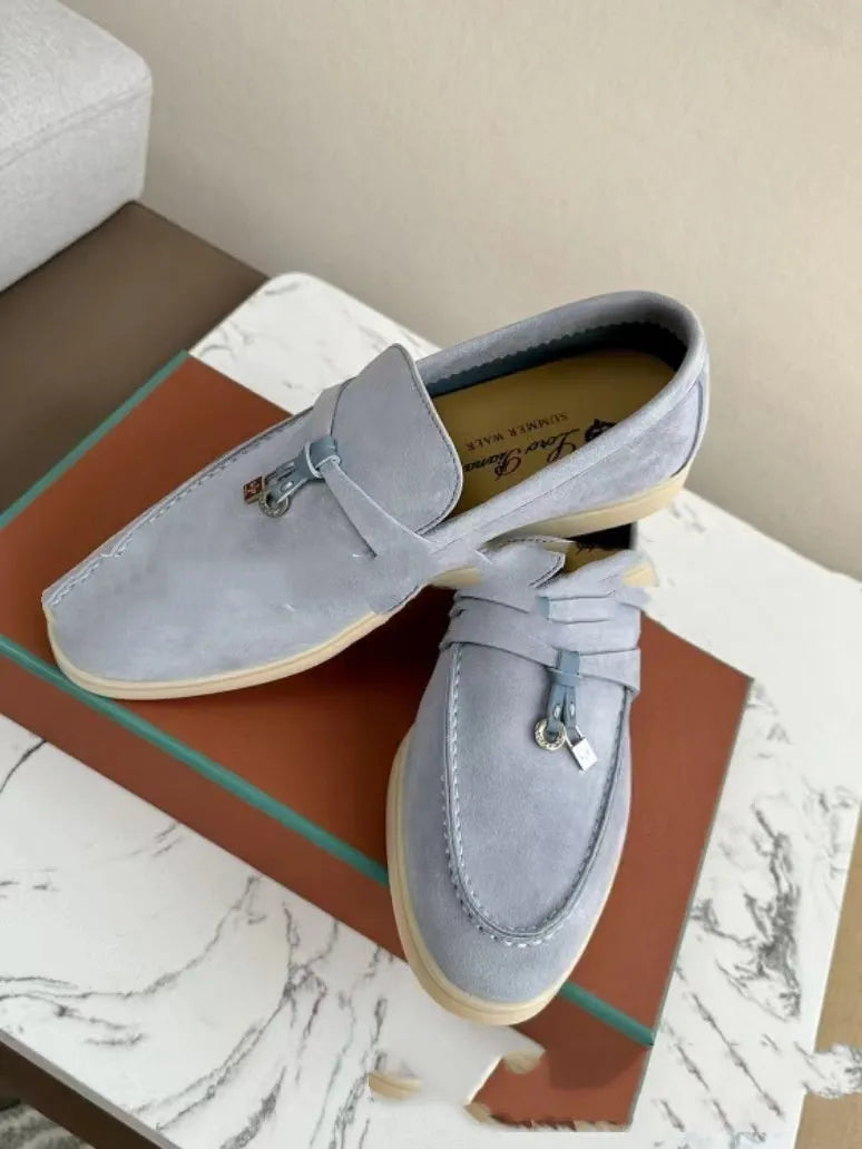 Black high-top slip-on loafers with a round toe and visible sewing line detail on the artificial PU upper.