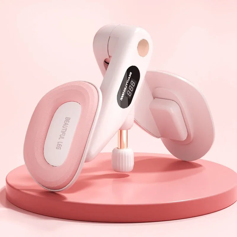 Pelvic floor muscle training device with electronic counter in blue, grey, green, or pink colours