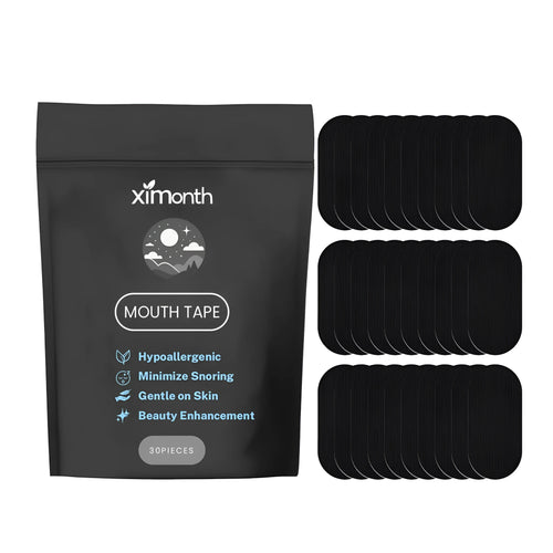 Pack of 30 anti-snoring adhesive mouth strips with vitamin E and lavender oil.