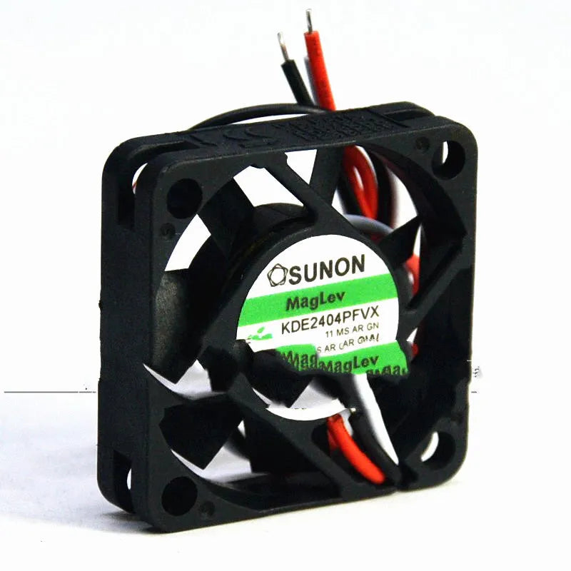 SUNON KDE2404PFVX 4cm diameter 24V ultra-quiet cooling fan with attached cable.