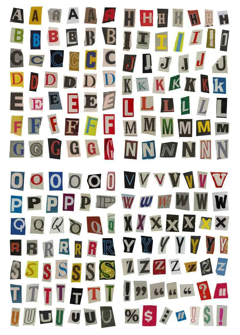 Cute English letters and numbers symbol label sticker set with multiple alphabet collections and weekly words