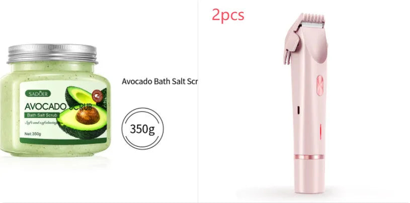 Pink women's electric hair remover with double head design for body grooming