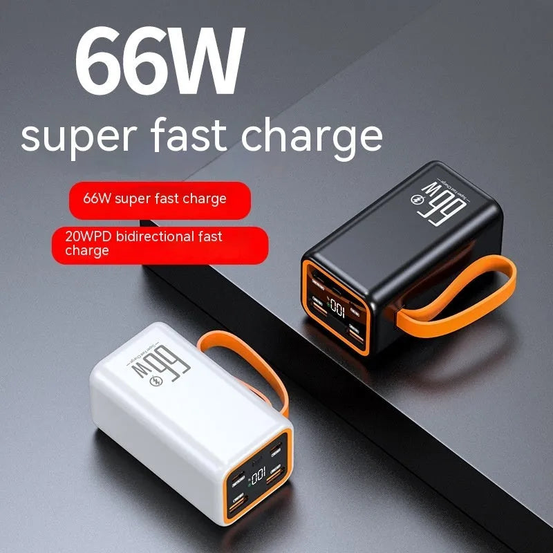 Black and white PD66W fast charge 20000 mAh power bank with creative design