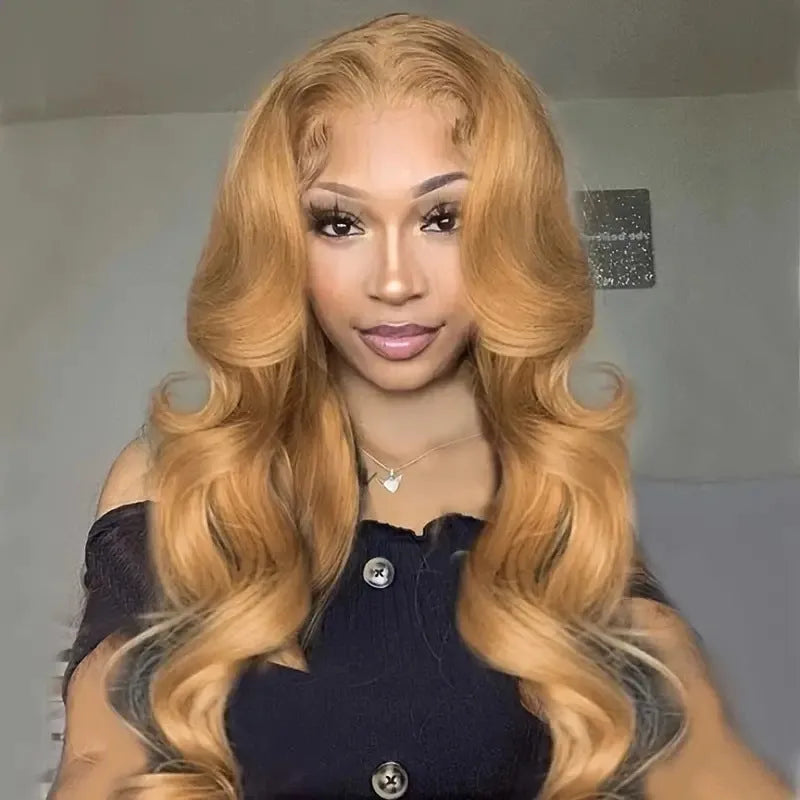 Light brown high temperature fibre big wave wig with side bangs in European and American fashionable style
