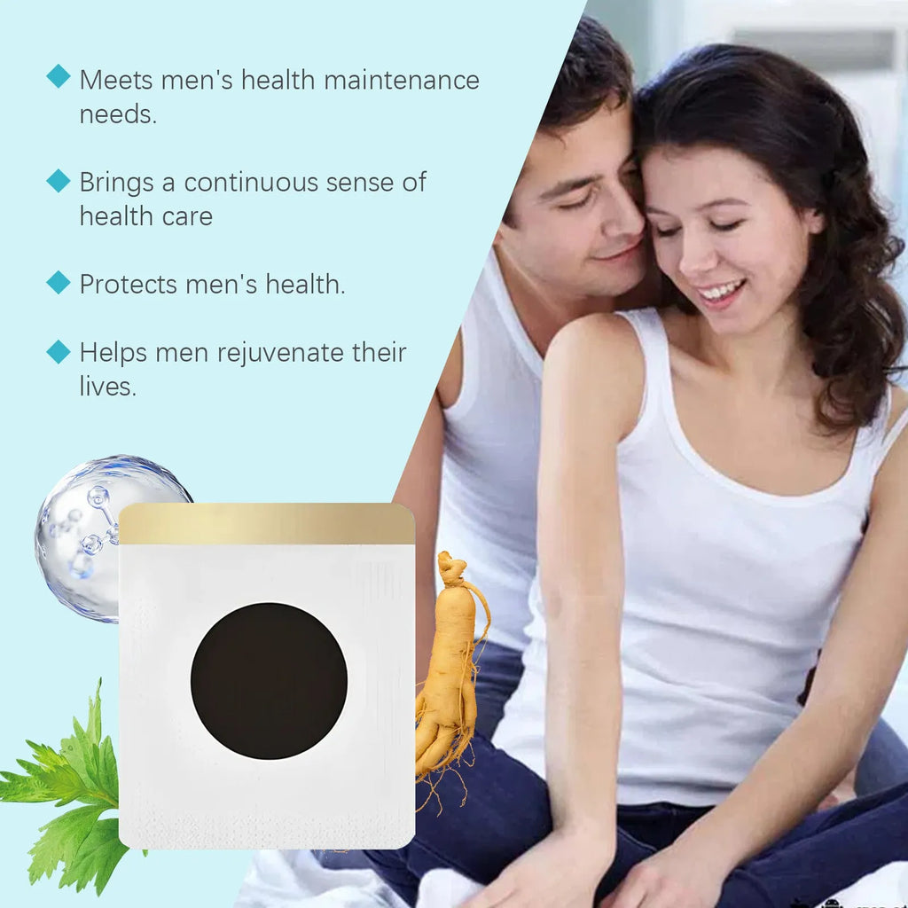 Pack of 10 herbal navel adhesive bandages containing moxa leaf and Asian ginseng.