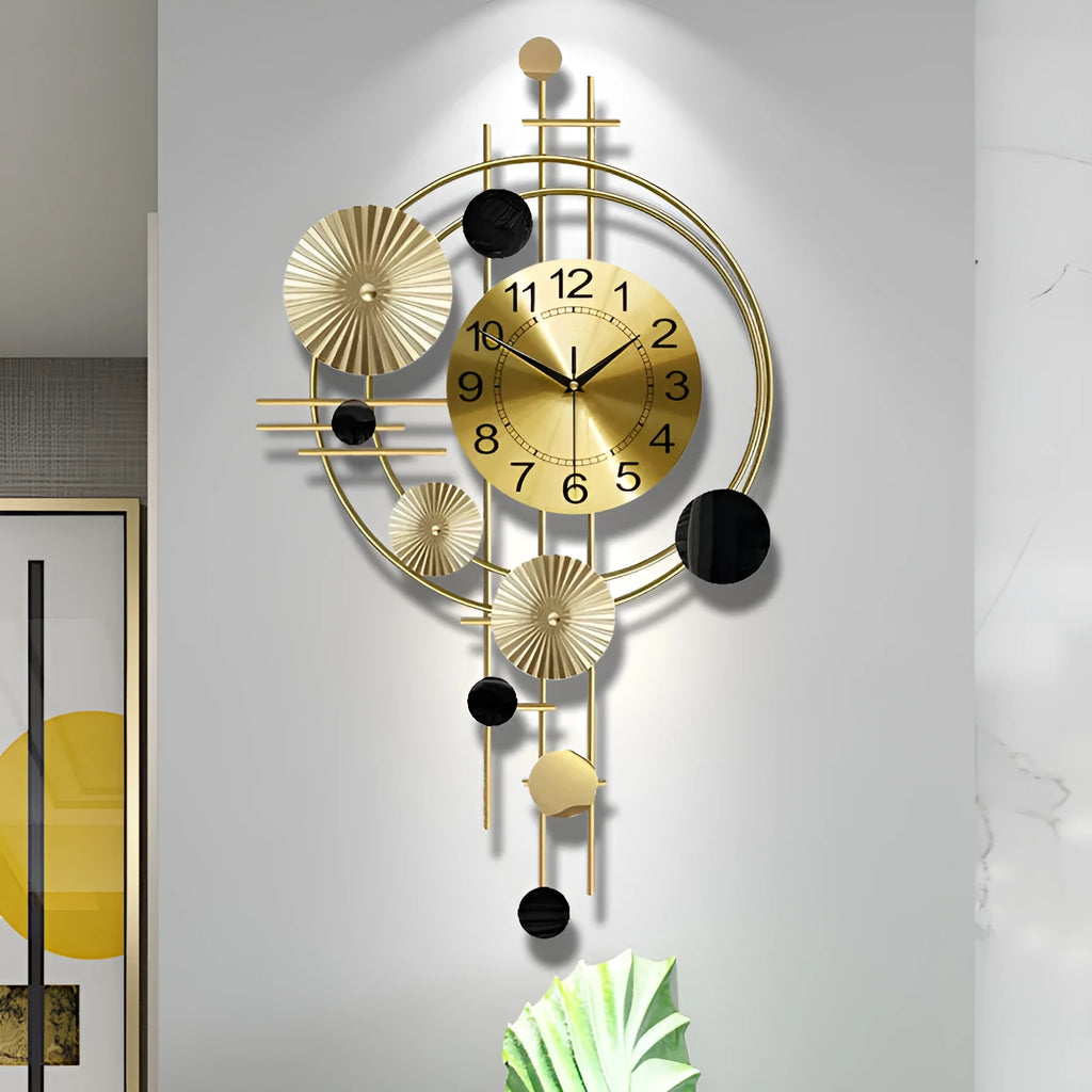 Gold iron mute wall clock small size A2616 for home decoration