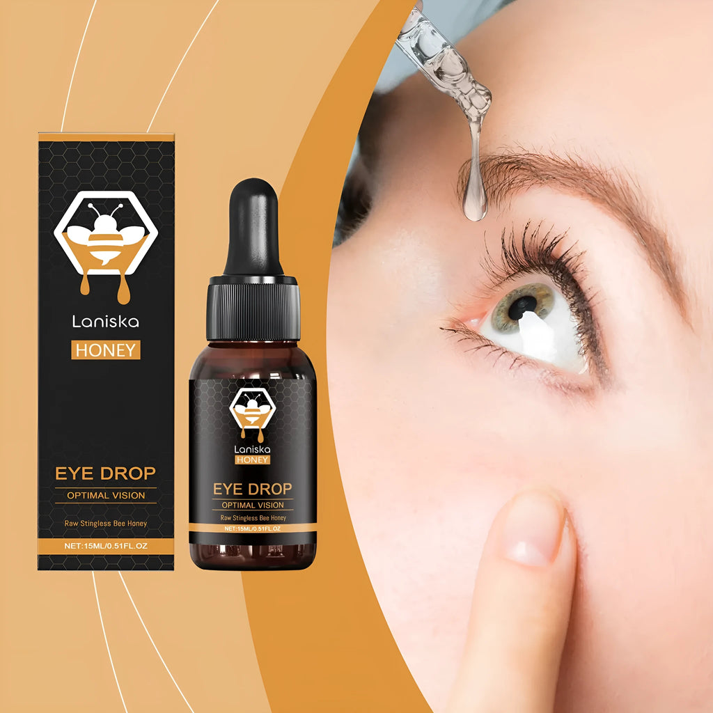15ml bottle of Deep Fluid Honey Eye Drops for relieving eye fatigue and dryness.