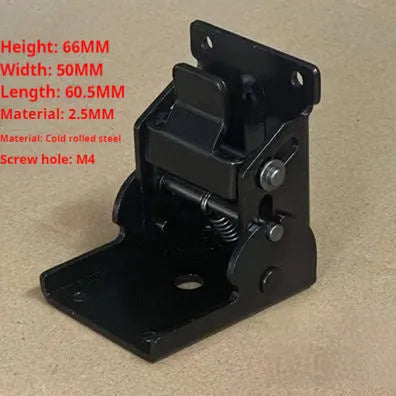 Furniture foot folding invisible hinge in electroplated finish for 0-90 degree cabinet doors.