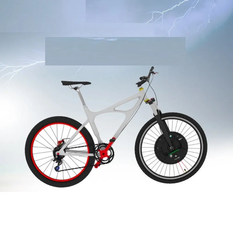 Imotor 3.0 electric bicycle conversion kit showing black alloy hub motor wheel ready for installation.