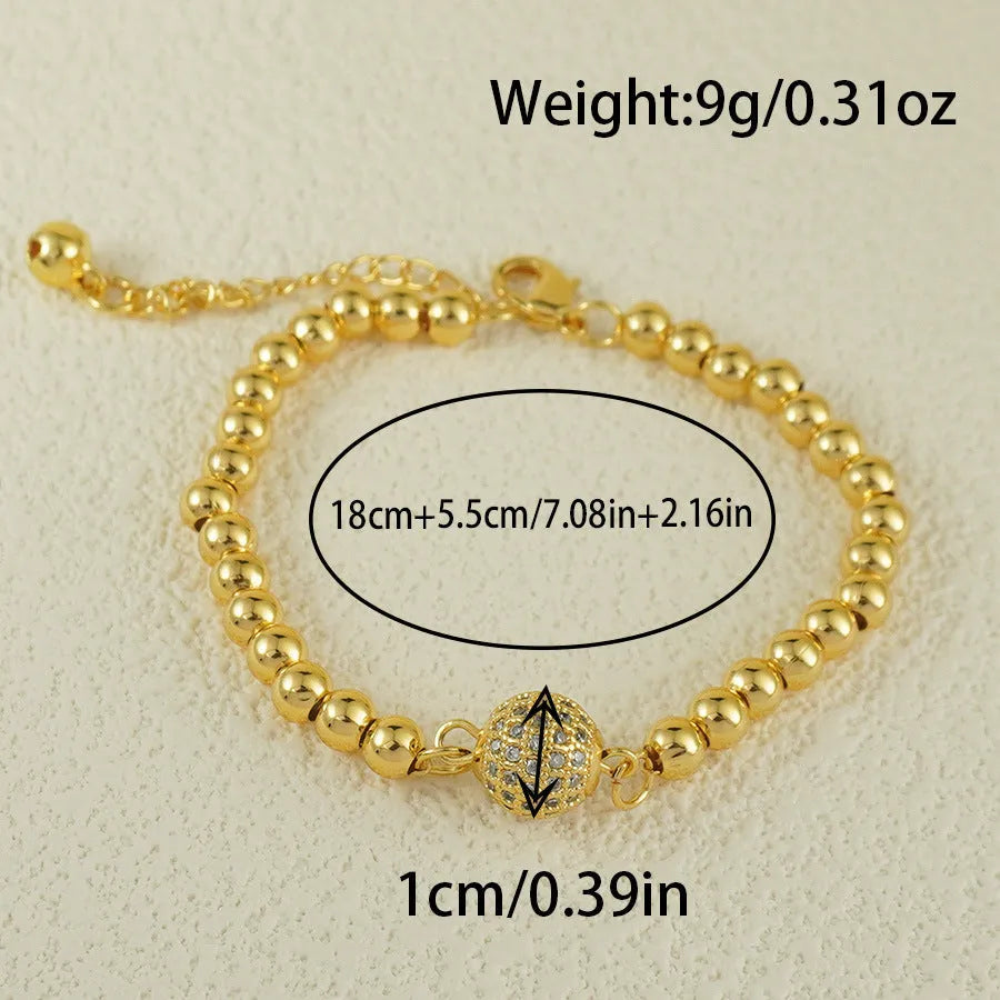 Arabic style heart-shaped copper bracelet for women with a single zircon stone.
