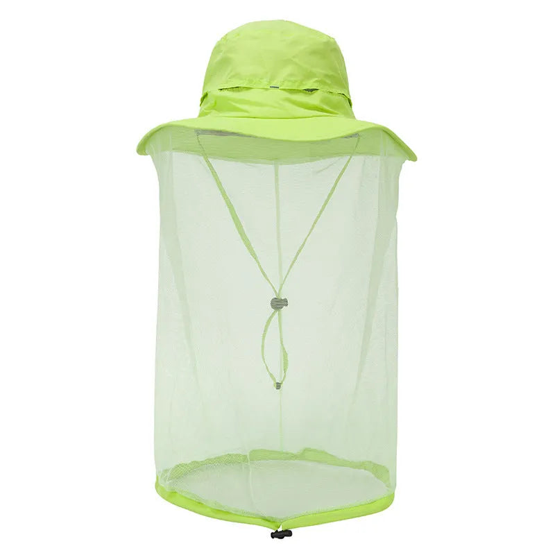 Wide brim nylon flat top sun hat in size L 58-60cm, shown as an outdoor cap with sun protection functions