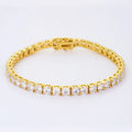 S925 silver moissanite full set bracelet with geometric square and hexagonal star design on a plain background