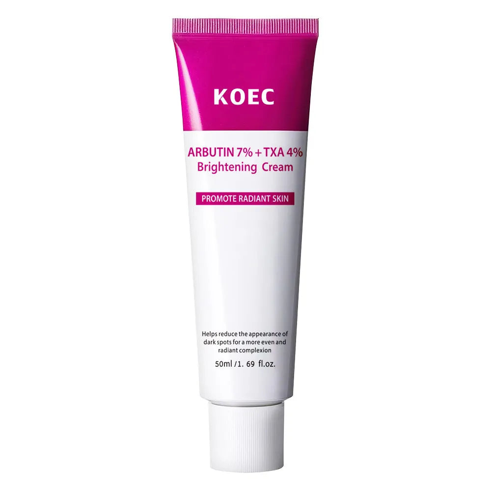 Nourishing moisturizing cream jar with Arbutin TXA formula for skin brightening and hydration