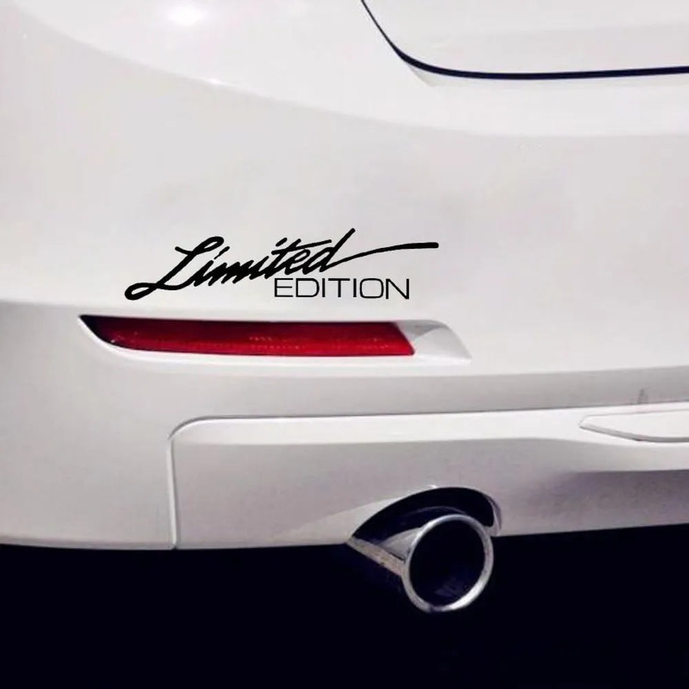 Reflective British-style bumper sticker showing black, white, and colourful options, size 16cm by 3.8cm.