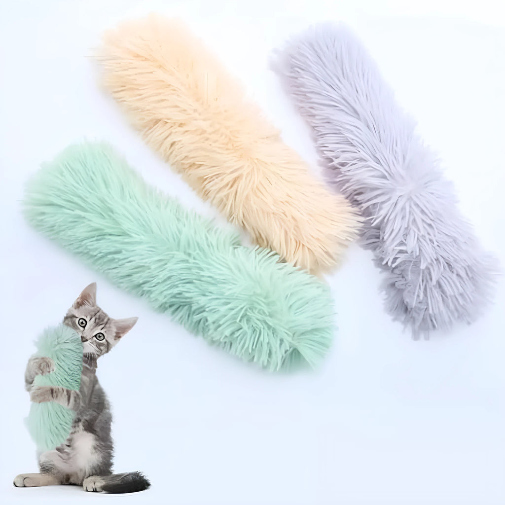Interactive plush cat toys with catnip and crinkle sound in multiple colours for indoor cats