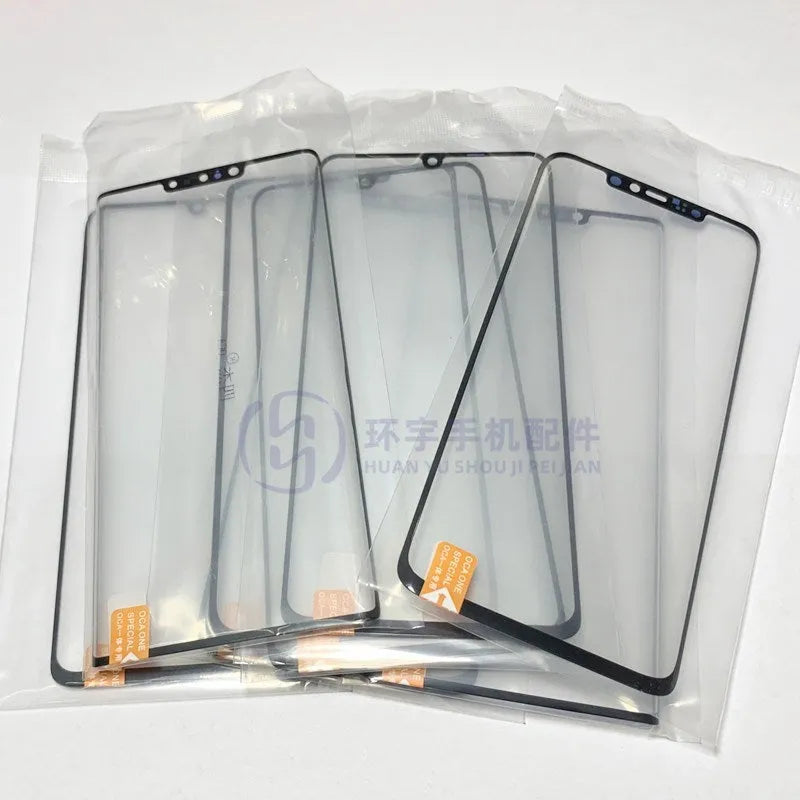 OnePlus 7 Pro replacement touch screen with OCA cover showing glass panel and logo