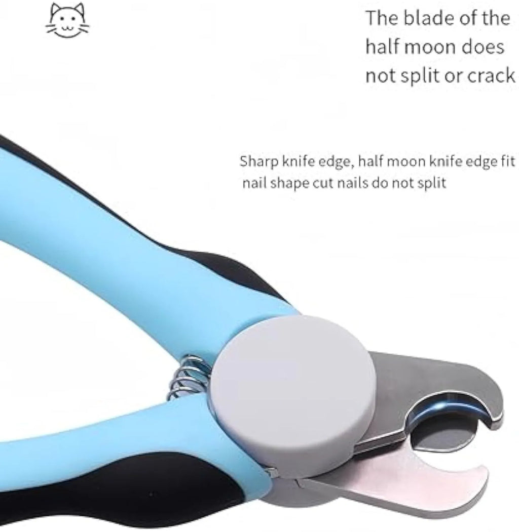 Blue heavy duty dog nail clippers with safety guard for large breed thick nails